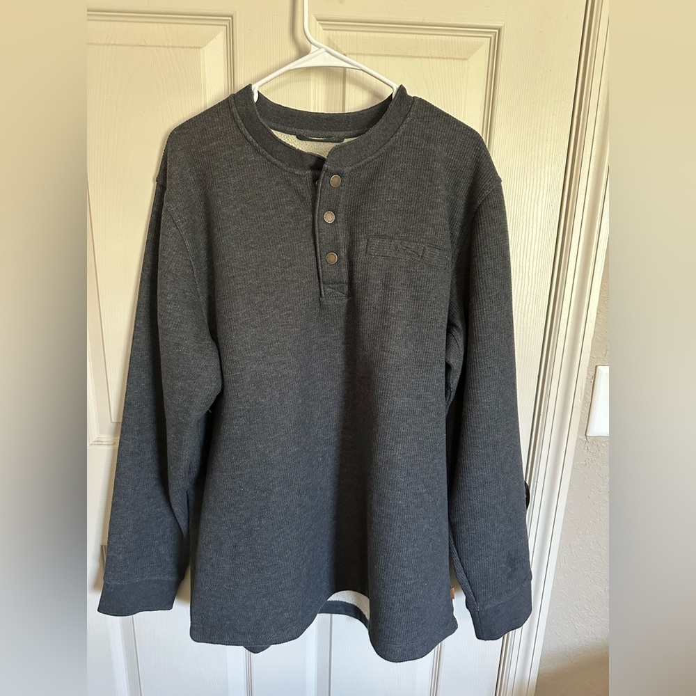 Men’s L.L Bean waffle knit fleece long sleeve top size large!